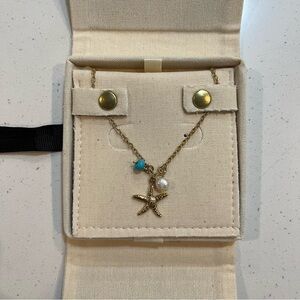 NWT Mayamar Gold and Blue Starfish Necklace Jewelry